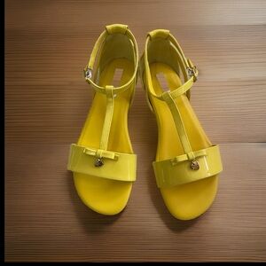 Dolce and Gabbana  Girls Yellow Strappy Sandals